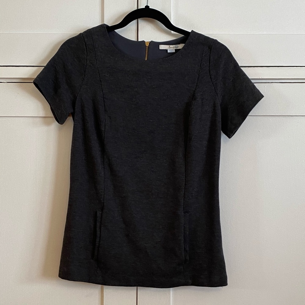 BODEN Womens Grey Ponte Short Sleeve Top
